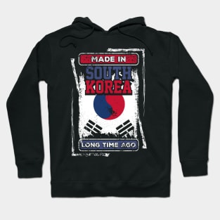 South Korea Flag Born Distressed Novelty Gift Hoodie